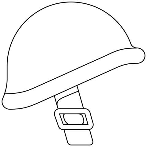 Military Helmet Emoji Coloring Page